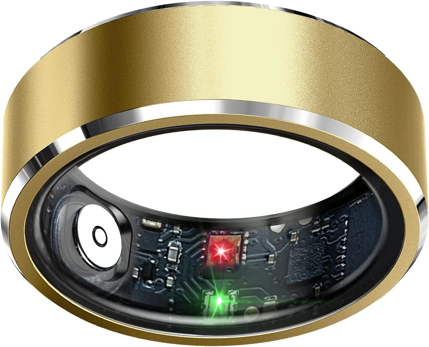 Smart Health Tracking Ring with Sleep Monitoring, Heart Rate Measurement, Waterproof Design, Activity Tracking (Steps, Distance, Calories), Air Gesture Control, Up to 7-Day Battery Life, Compatible with iOS and Android (Light Gold, Size #12)