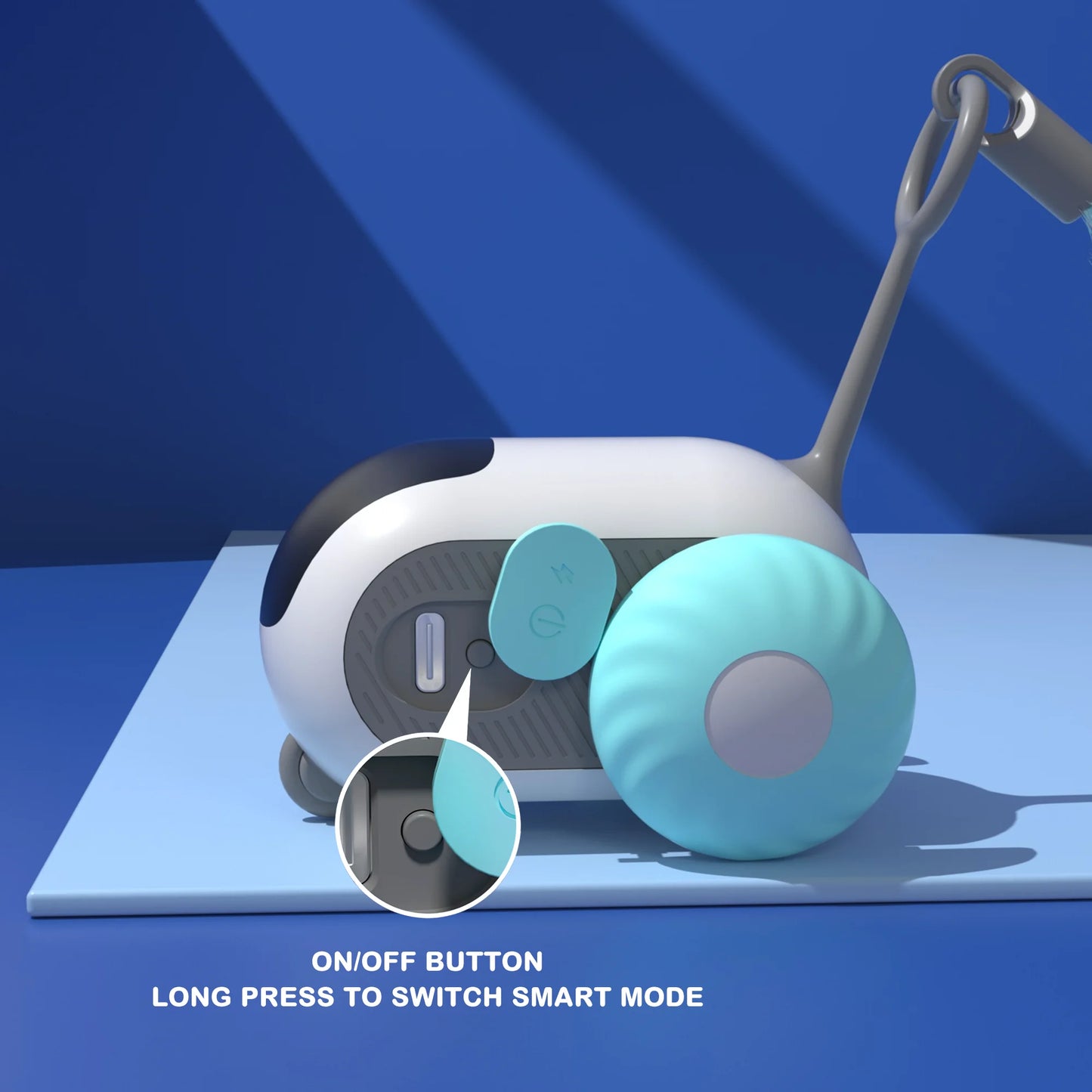 Interactive Cat Toys for Indoor Cats 2-Speed Automatic Moving Remote Control Smart Cat Rechargeable Toy with Feathers, Blue