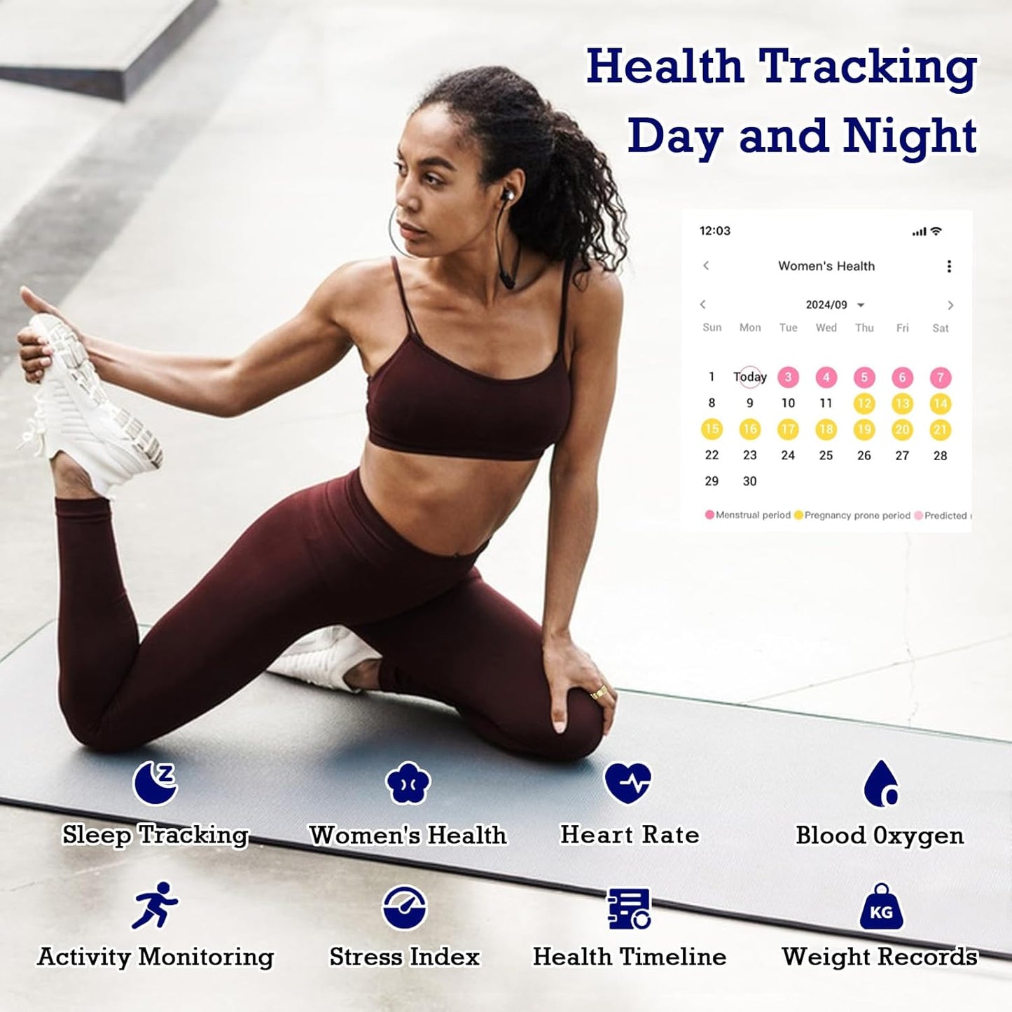 Smart Health Tracking Ring with Sleep Monitoring, Heart Rate Measurement, Waterproof Design, Activity Tracking (Steps, Distance, Calories), Air Gesture Control, Up to 7-Day Battery Life, Compatible with iOS and Android (Light Gold, Size #12)