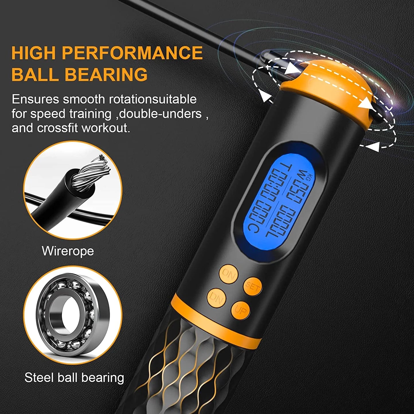 Smart Jump Rope – Count, Track, Burn | Adjustable Fitness Rope for Men, Women & Kids