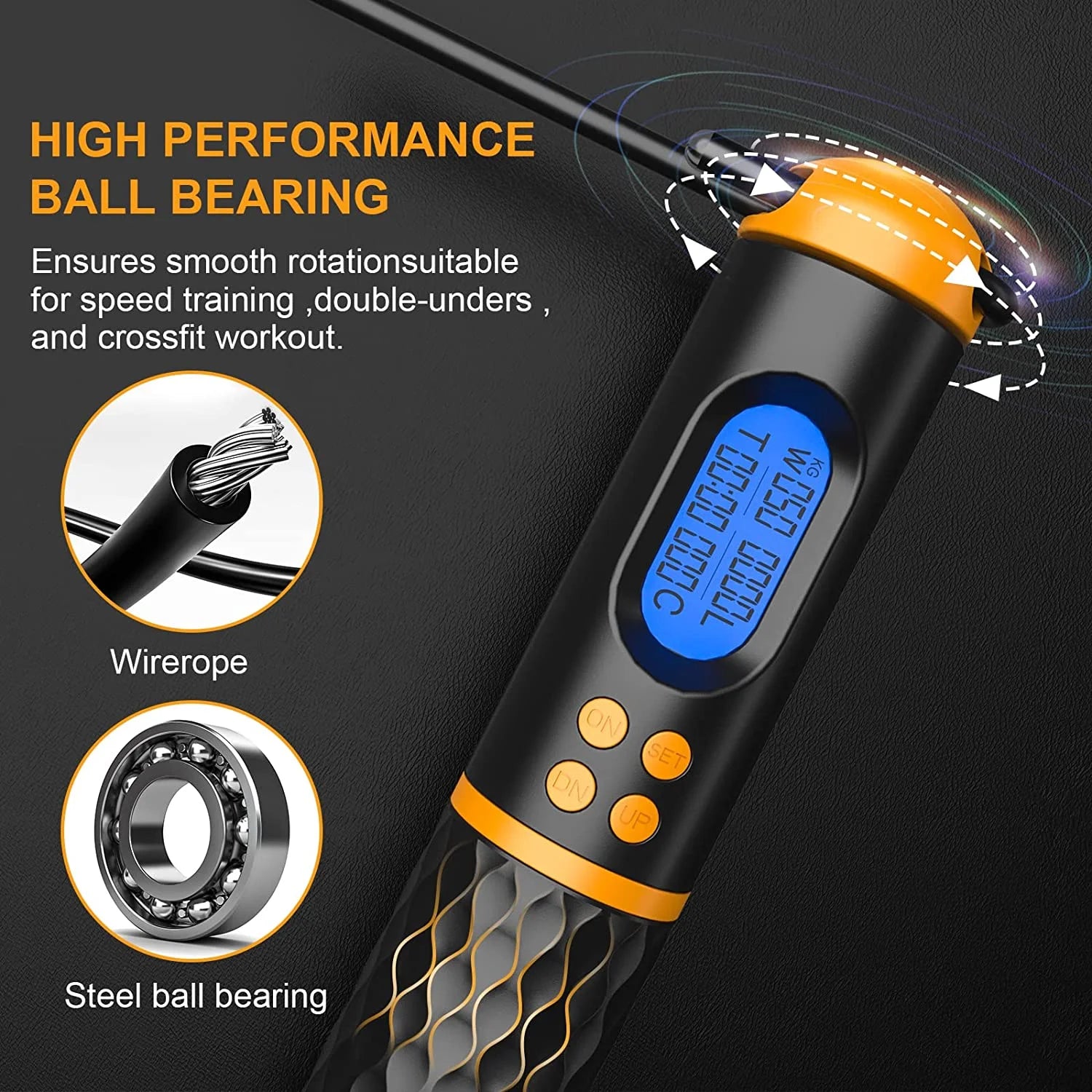 Smart Jump Rope – Count, Track, Burn | Adjustable Fitness Rope for Men, Women & Kids