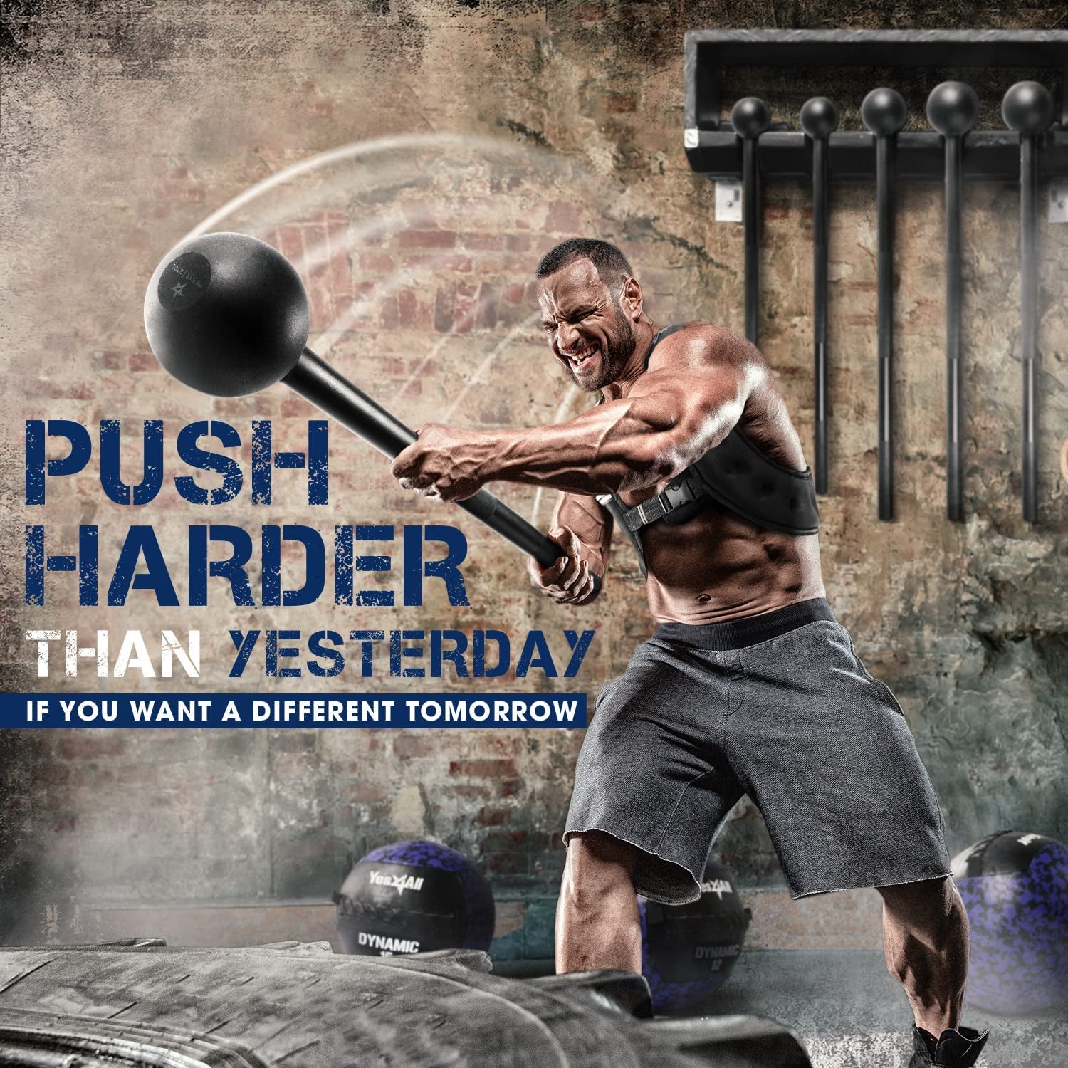Steel Mace Bell for Strength Training - Support Full Body, Muscles, Shoulder, Grips & Forearms Workouts to Rehabilitation