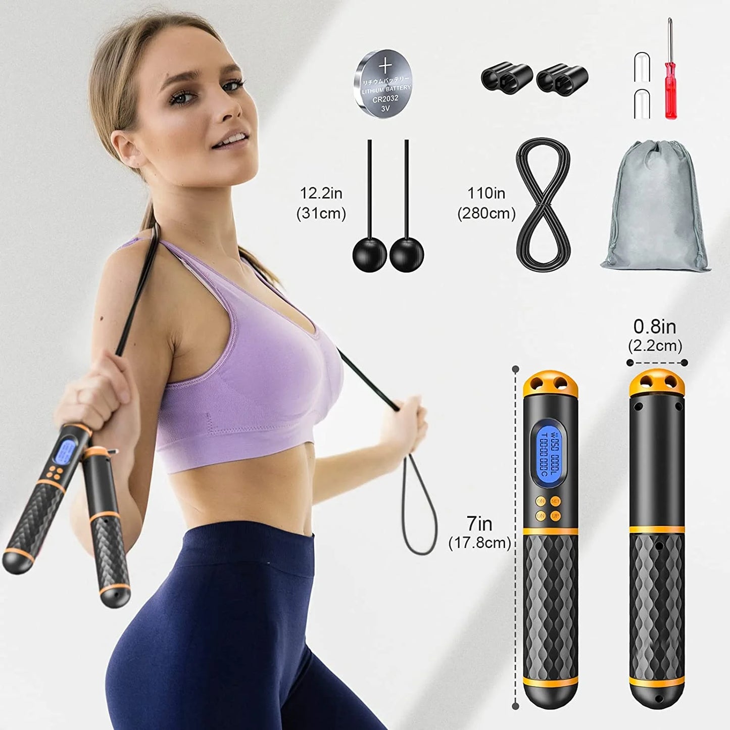 Smart Jump Rope – Count, Track, Burn | Adjustable Fitness Rope for Men, Women & Kids