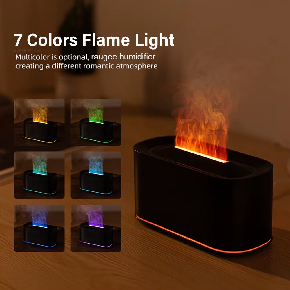 Air Humidifier Essential Oils Diffuser Flame Aroma Humidifier Home Automatic Fragrance Mist Maker with RGB Light