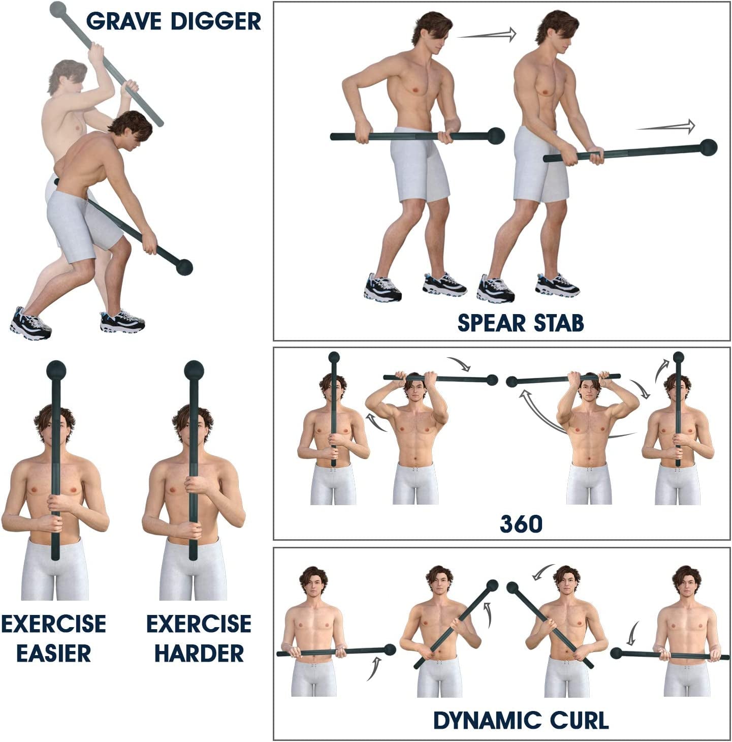 Steel Mace Bell for Strength Training - Support Full Body, Muscles, Shoulder, Grips & Forearms Workouts to Rehabilitation